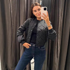 Damen gesteppte Kurzjacke mit praktischem Knopfverschluss R&B