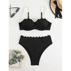 Damen Hochwertiger Push-Up Bikini mit Skulptur-Rippdesign R&B