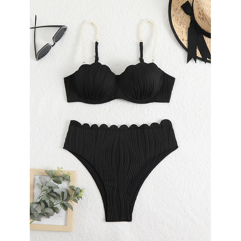 Damen Hochwertiger Push-Up Bikini mit Skulptur-Rippdesign R&B