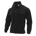 Herren Fleece-Hemdjacke mit zwei Brusttaschen und modischem Stehkragen R&B
