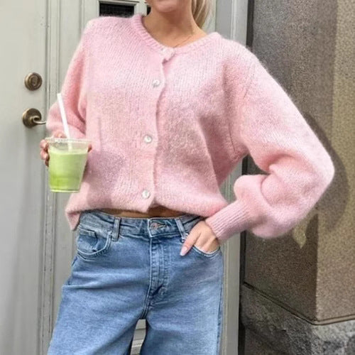 Damen kuscheliger Cardigan aus weichem Mohair R&B