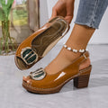 Damen Plateau-Pantoletten mit modischen Transparent-Details und eleganter Schnalle R&B