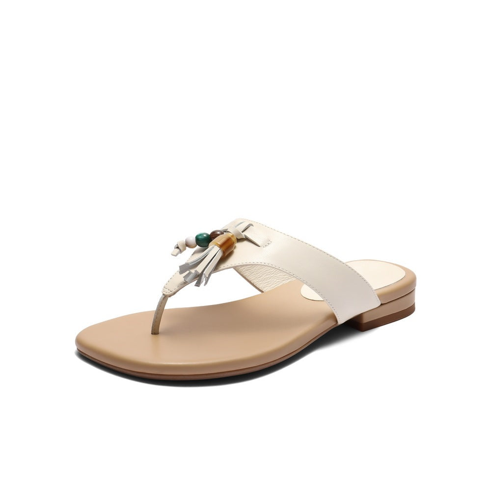 Damen Zehentrenner-Sandalen mit modischem Quastendetail und eleganter Riemenfront R&B