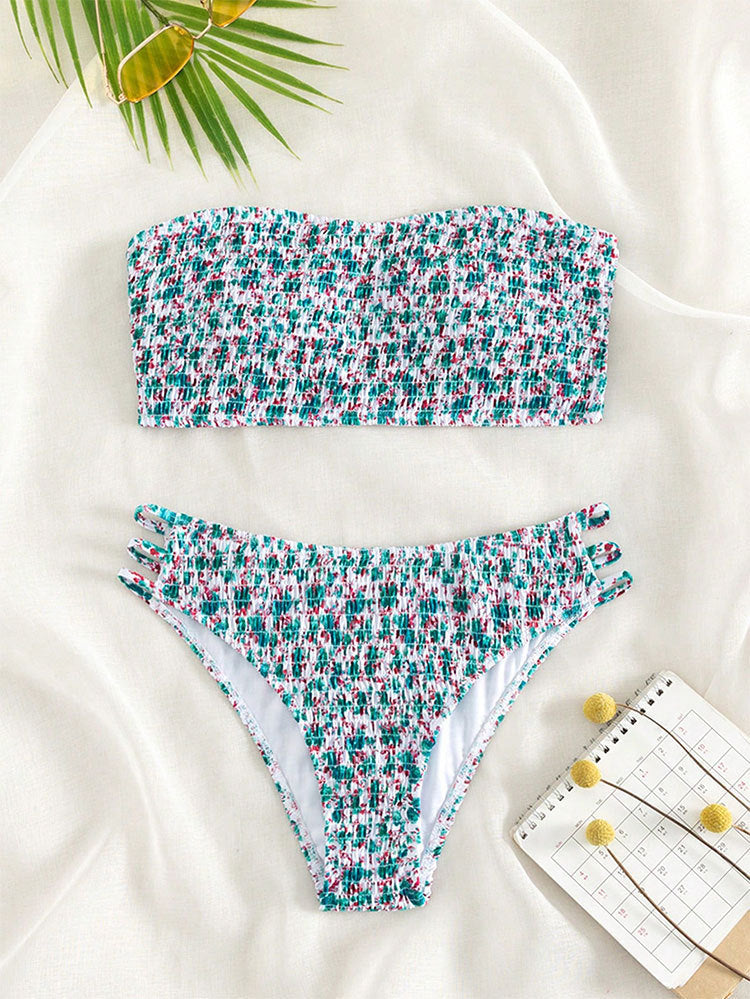 Damen Bandeau-Bikini mit raffiniertem Gummizug R&B