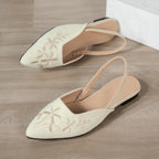 Damen Slingback-Ballerinas mit kunstvoller Stickerei und schickem spitzen Design R&B
