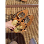 Damen elegante Slingback Sandalen mit dekorativen Metallakzenten R&B