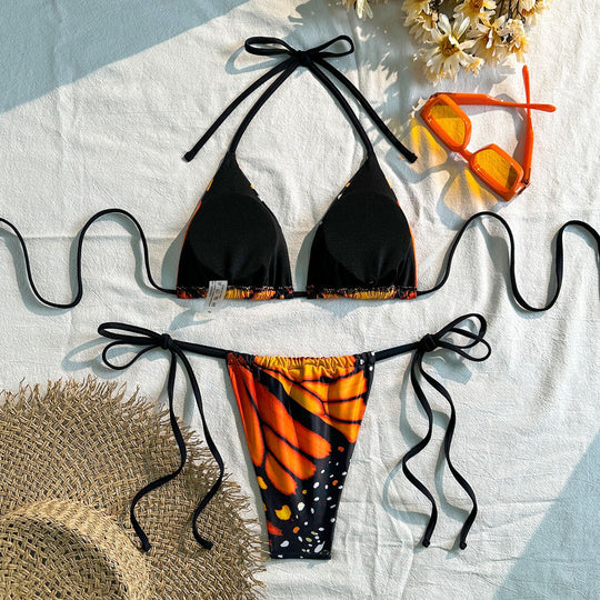 Damen Triangel-Bikini mit raffinierten Binde-Details R&B