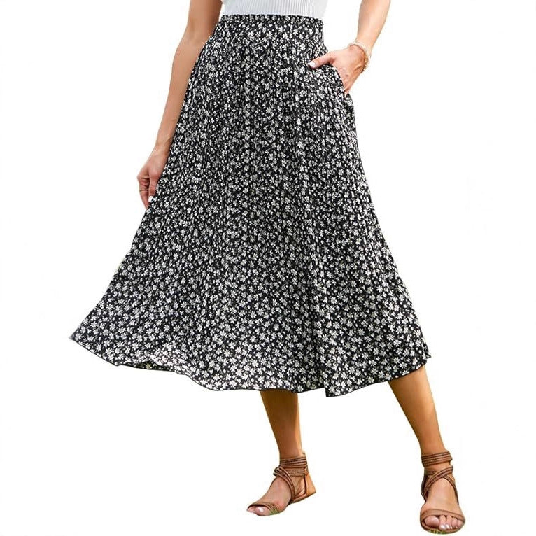Damen Maxirock mit modischem Animal Print R&B