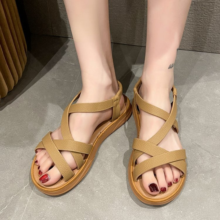 Damen Bequeme Sandalen mit elastischem Fersenriemen R&B