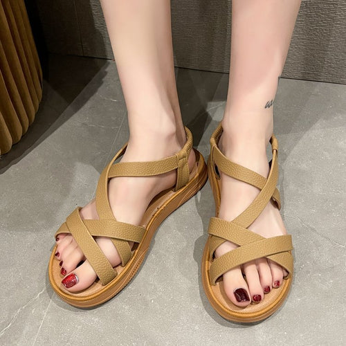 Damen Bequeme Sandalen mit elastischem Fersenriemen R&B