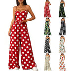 Damen Eleganter Jumpsuit mit geometrischem Print und breiten Beinen EB