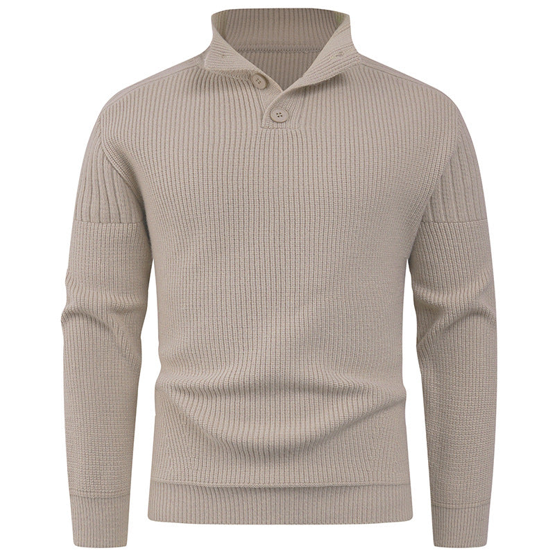 Herren innovativer Halbreißverschluss Pullover mit Rippstruktur R&B