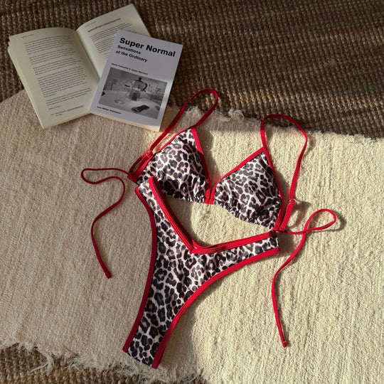 Damen Triangel-Bikini mit floralen Mustern und verstellbaren Trägern R&B