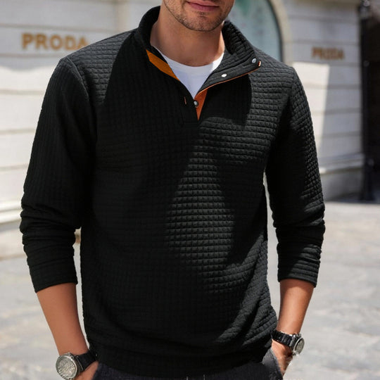 Herren stylischer Pullover mit modischem Stehkragen R&B