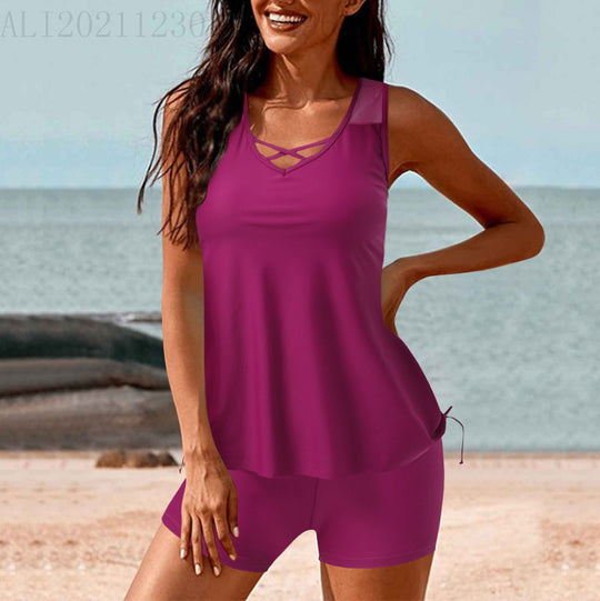 Damen Sportlicher Tankini mit Shorts R&B