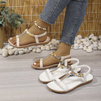 Damen modische Sandalen mit floralem Design und komfortablem Fußbett