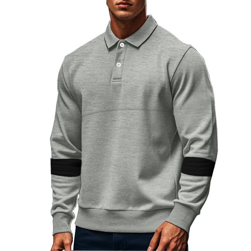 Herren Polo-Hoodie mit stylishem Komfort und kontrastierenden Ärmelvariationen R&B