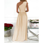 Damen Maxikleid mit asymmetrischem Schnitt und Schlitz R&B