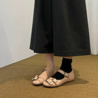 Damen elegante Mokassins mit modischem Schnallen-Detail