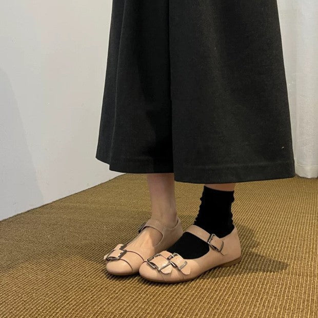 Damen elegante Mokassins mit modischem Schnallen-Detail