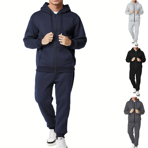 Herren Sportliches Komplett-Set mit Kapuzenjacke und Jogginghose R&B