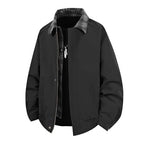 Herren lässige Übergangsjacke mit hohem Kragen und elastischem Bund R&B
