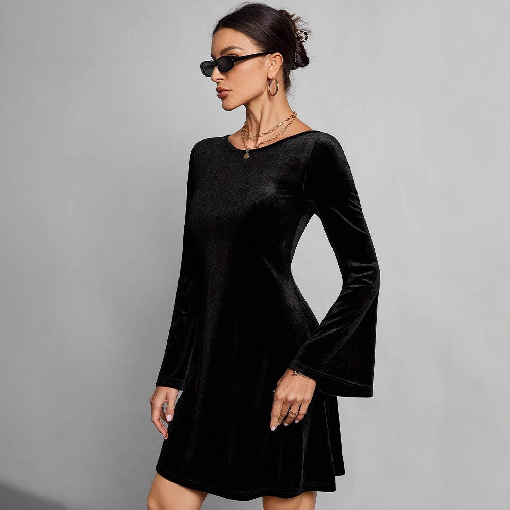 Damen figurbetontes Langarmkleid R&B