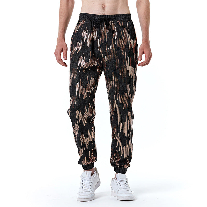 Herren Freizeithose mit Glitzer-Effekt und elastischem Bund