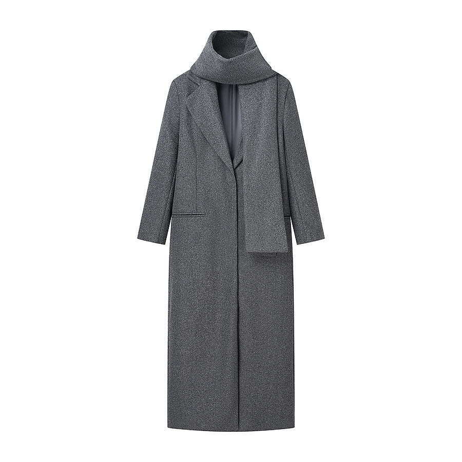 Damen eleganter Wintermantel mit hochschließendem Kragen und praktischen Taschen R&B