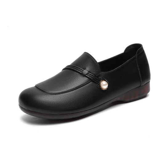 Damen Elegante Mokassins mit geschmackvollem Perlenschnalle R&B