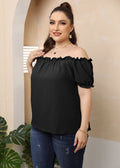 Damen Off-Shoulder Oberteil mit Volant R&B
