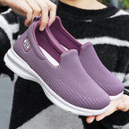 Damen nan nahtloser Strick-Slip-On Walking-Sneaker mit ergonomischer Memory-Fußbett-Einlage R&B