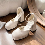 Damen Elegante Plateau-Pumps mit verstellbarem Riemchen R&B