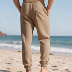 Herren nan Waffelstruktur-Loungehose mit elastischem Bund Kordelzug und Eingrifftaschen R&B