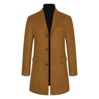 Herren eleganter Wollmantel mit modernem Schnitt und praktischen Taschen