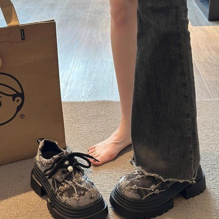 Damen Chunky Plattform-Sneaker mit strukturiertem Obermaterial und modischer Schnürung R&B