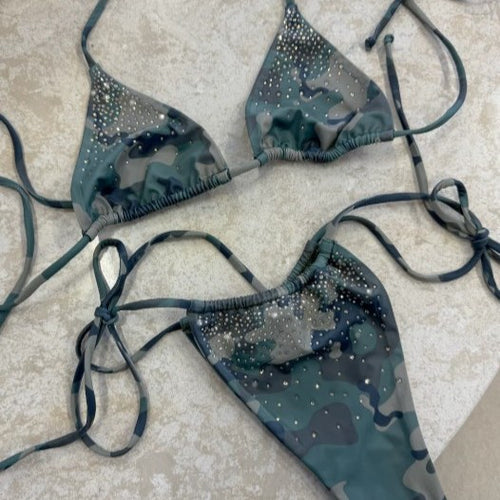 Damen Triangel-Bikini mit schimmernden Details R&B
