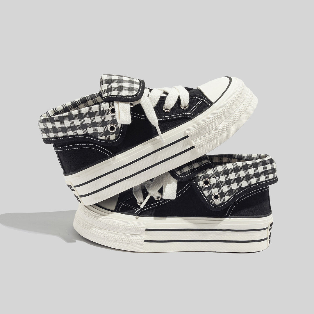 Damen Hochwertige Chunky Sneakers mit Gingham-Details R&B