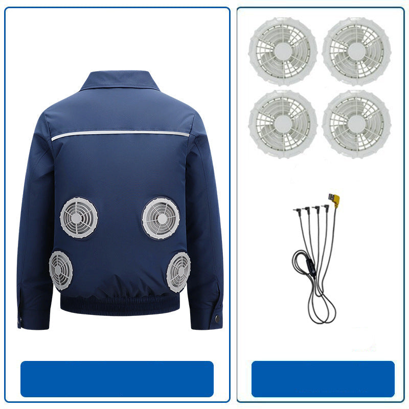 Herren nan atmungsaktive Kühljacke mit integrierten USB-Lüftern R&B