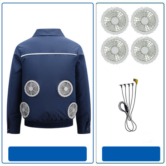 Herren nan atmungsaktive Kühljacke mit integrierten USB-Lüftern R&B