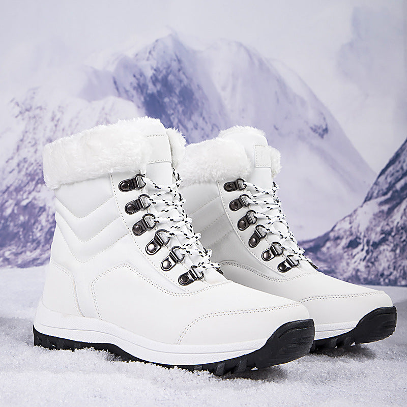 Damen Winterstiefel mit weichem Kunstfellkragen und rutschfester Laufsohle R&B