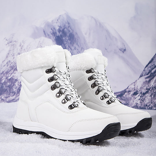 Damen Winterstiefel mit weichem Kunstfellkragen und rutschfester Laufsohle R&B