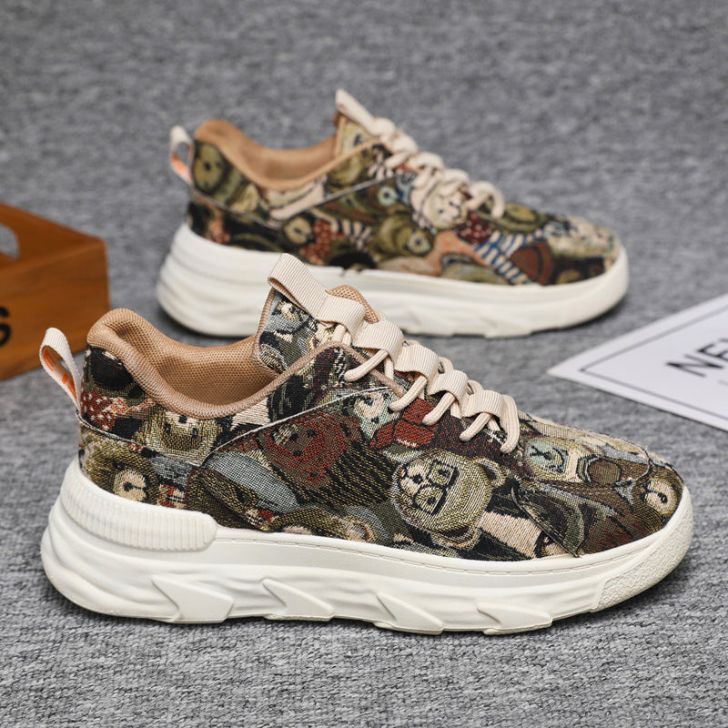 Damen Modische Freizeitsneaker mit buntem Muster und rutschfester Laufsohle R&B
