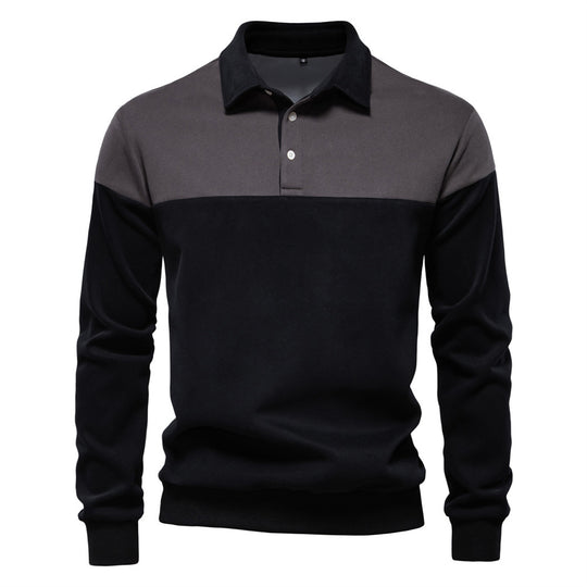 Herren Langarm Poloshirt mit modernen Farbapplikationen und hochwertigem Stoff R&B