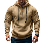 Herren Funktions-Hoodie mit halbem Reißverschluss und praktischen Taschen R&B