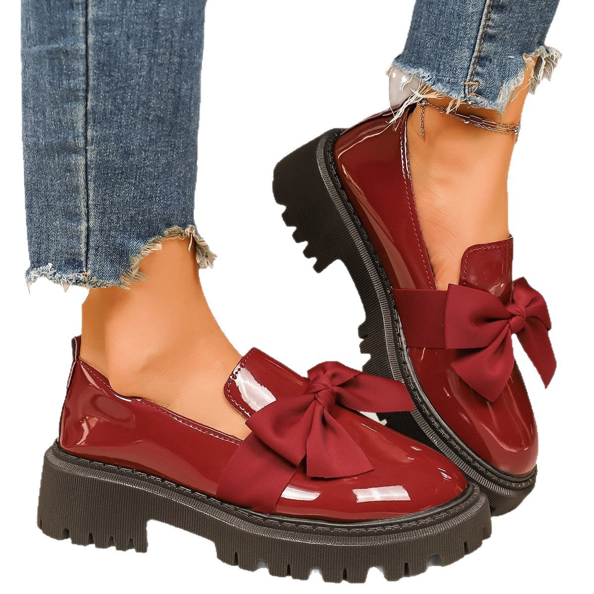 Damen Loafers mit elegantem Schleifen-Design und rutschfester Sohle