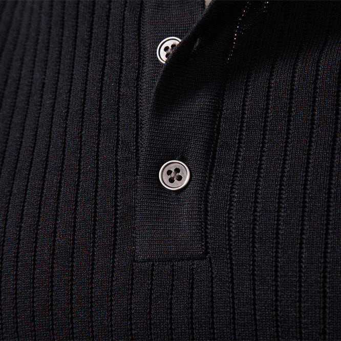 Herren Strickpullover mit feinem Rippenmuster und modischem Knopfdetail R&B