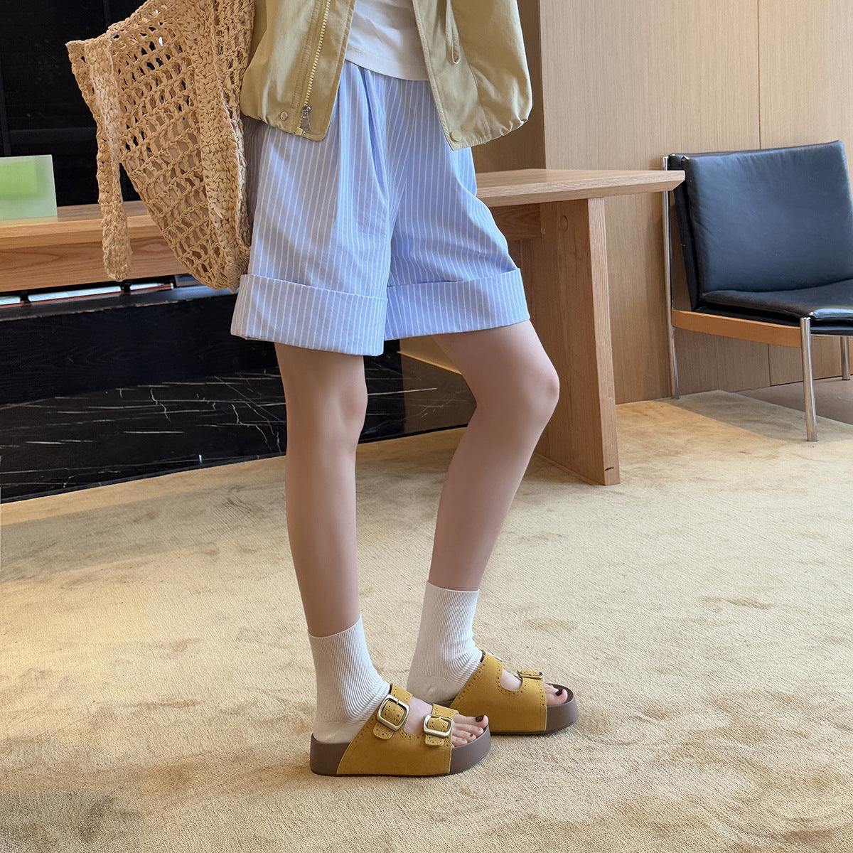 Damen Bequeme Clogs mit modischem Riemendesign und atmungsaktiver Innensohle R&B