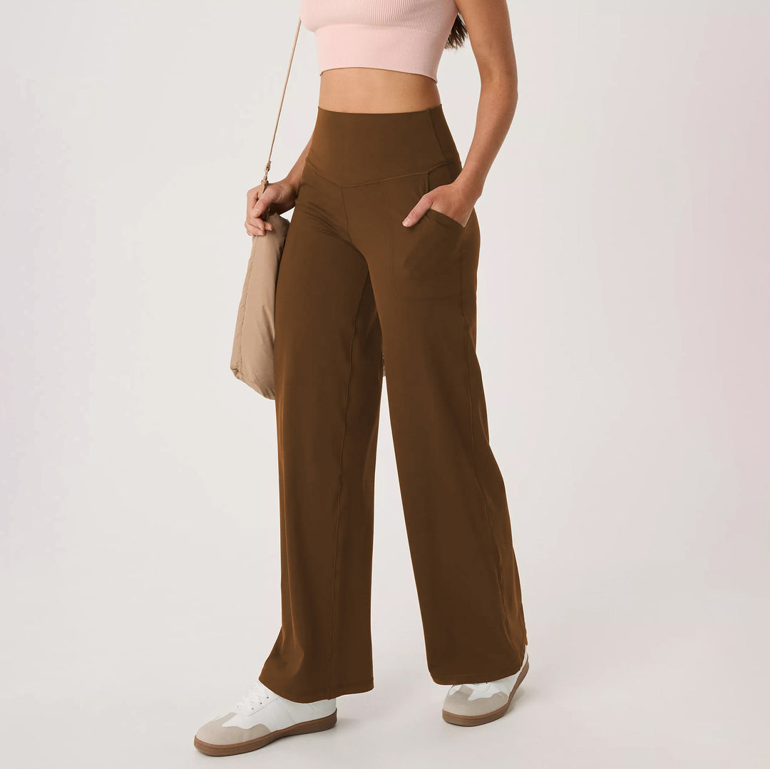 Damen Sportliche Palazzo-Hose mit hohem Bund und komfortablem Schnitt R&B