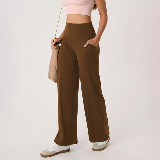 Damen Sportliche Palazzo-Hose mit hohem Bund und komfortablem Schnitt R&B